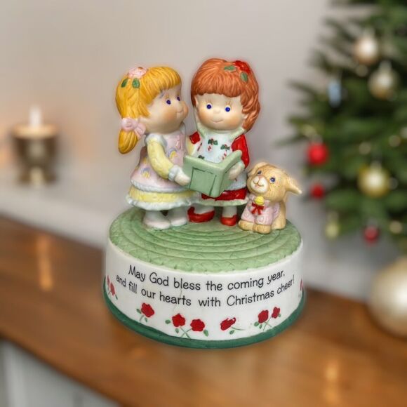 Special Blessings Christmas Music Box Harmony Porcelain Figurine First Noel 1989 - Picture 1 of 8